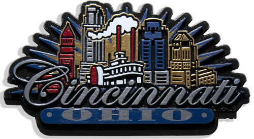 Rubber Magnet Large Cincinnati Sunburst
