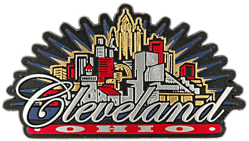Rubber Magnet Large Cleveland Sunburst