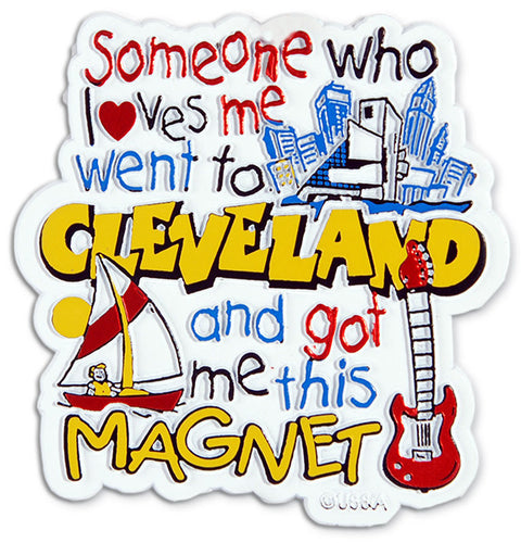 Rubber Magnet Large Cleveland Someone Loves Me