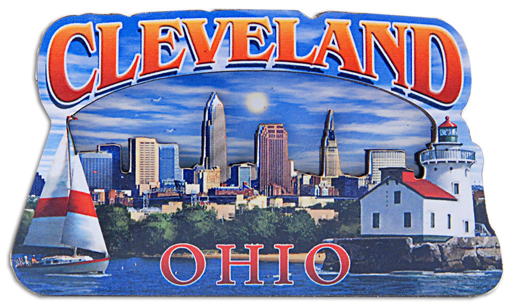 Magnet Wood Montage Cleveland Skyline