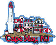 Rubber Magnet - Large - Cape May Beach Scene