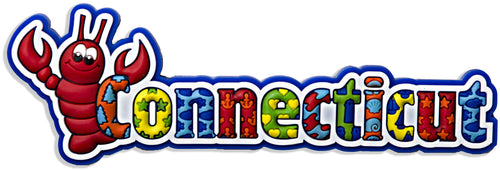 Magnet Raised Word Connecticut