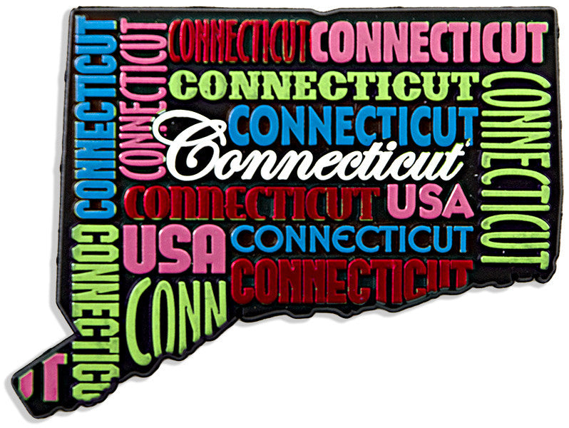 Rubber Magnet Large Connecticut Repeating