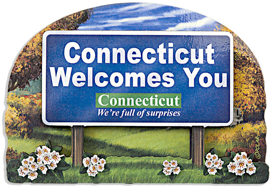 Magnet Wood Welcome Sign Connecticut