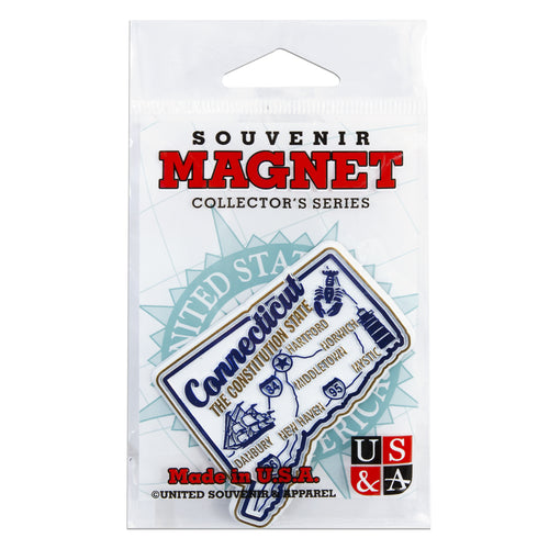 MGCT98 Magnet 3 Color Map Connecticut with Cities