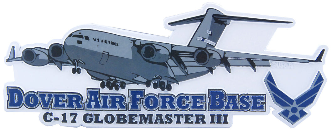 Rubber Magnet Large Dover AFB C17 Globemaster