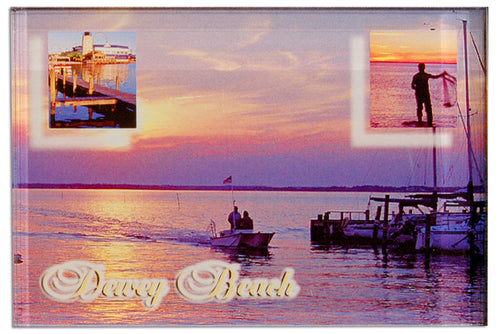 Magnet Thick Lucite Dewey Beach Harbor