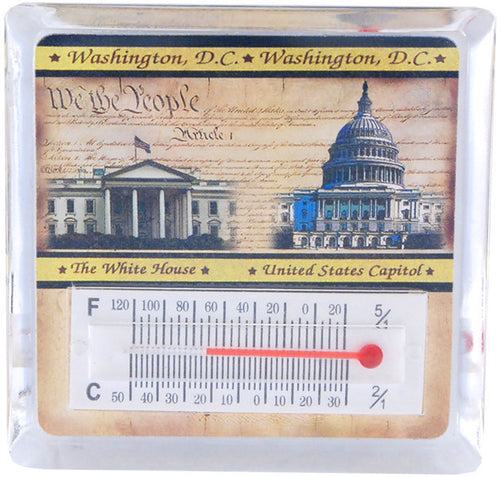 Thermometer Magnet Lucite DC Parchment