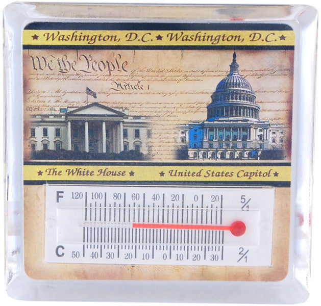 Thermometer Magnet Lucite DC Parchment