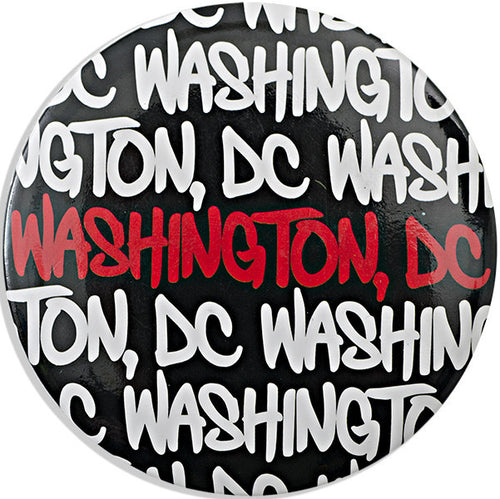 Magnet Round Washington DC Black White Red