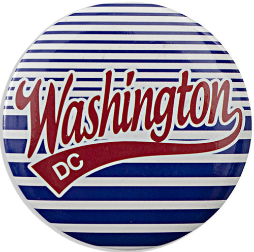 Magnet Round Washington DC Script Blue Red