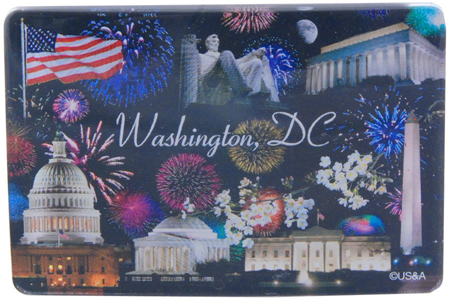 Magnet Thick Lucite Washington DC Fireworks