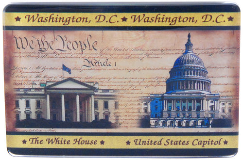Magnet Thick Lucite Washington DC Parchment