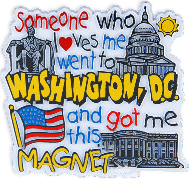 Rubber Magnet Large Washington DC Someone Loves Me