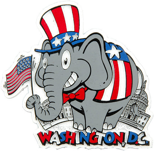 Rubber Magnet Large Washington DC Republican Elephant