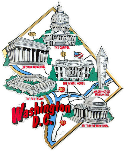 Magnet Jumbo Rubber Washington DC Map