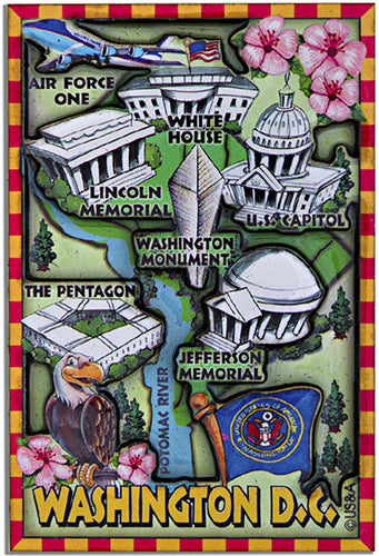 Magnet Dual Level Epoxy  DC Cartoon Map