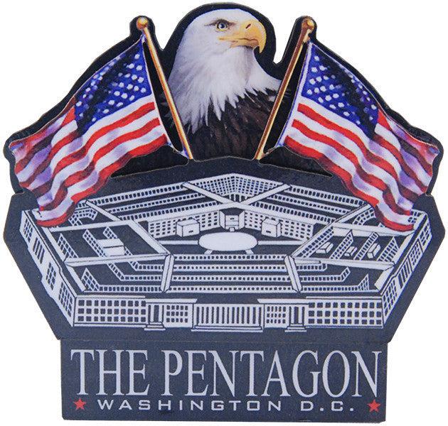 Magnet Wood Montage Pentagon Logo Eagle