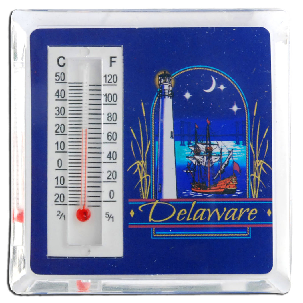 Thermometer Magnet Lucite Delaware at Night