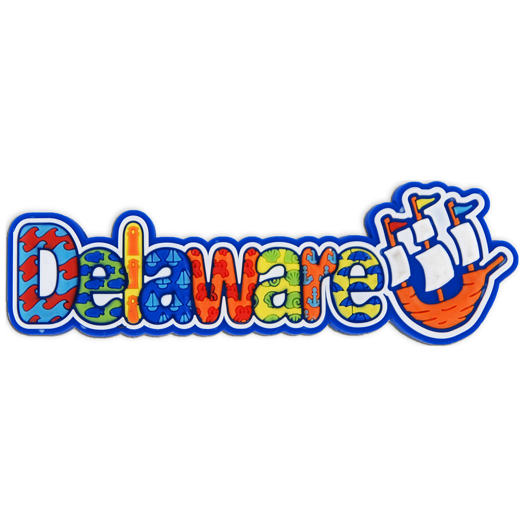 Magnet Raised Word Delaware