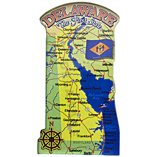 Magnet Thick Lucite Delaware Map