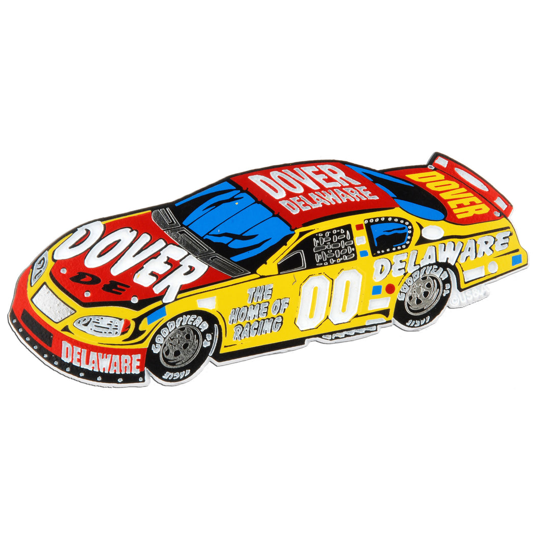Rubber Magnet Large Dover Delaware Race Car