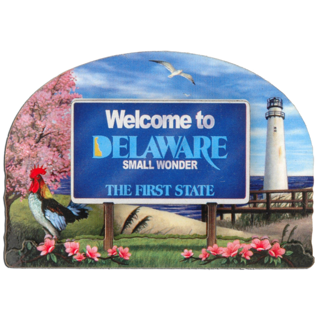 Magnet Wood Welcome Sign Delaware