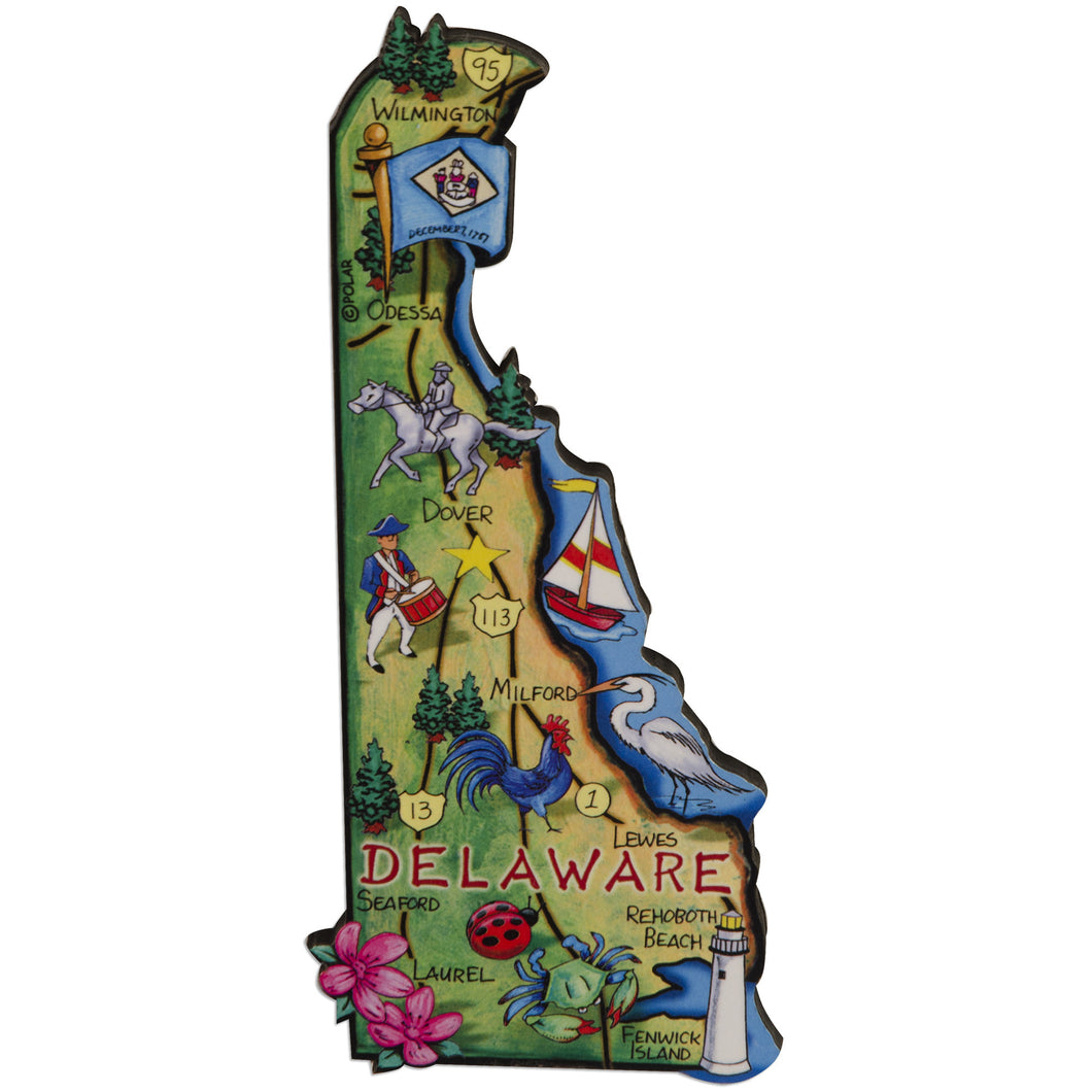 Magnet Large Artwood Delaware Map