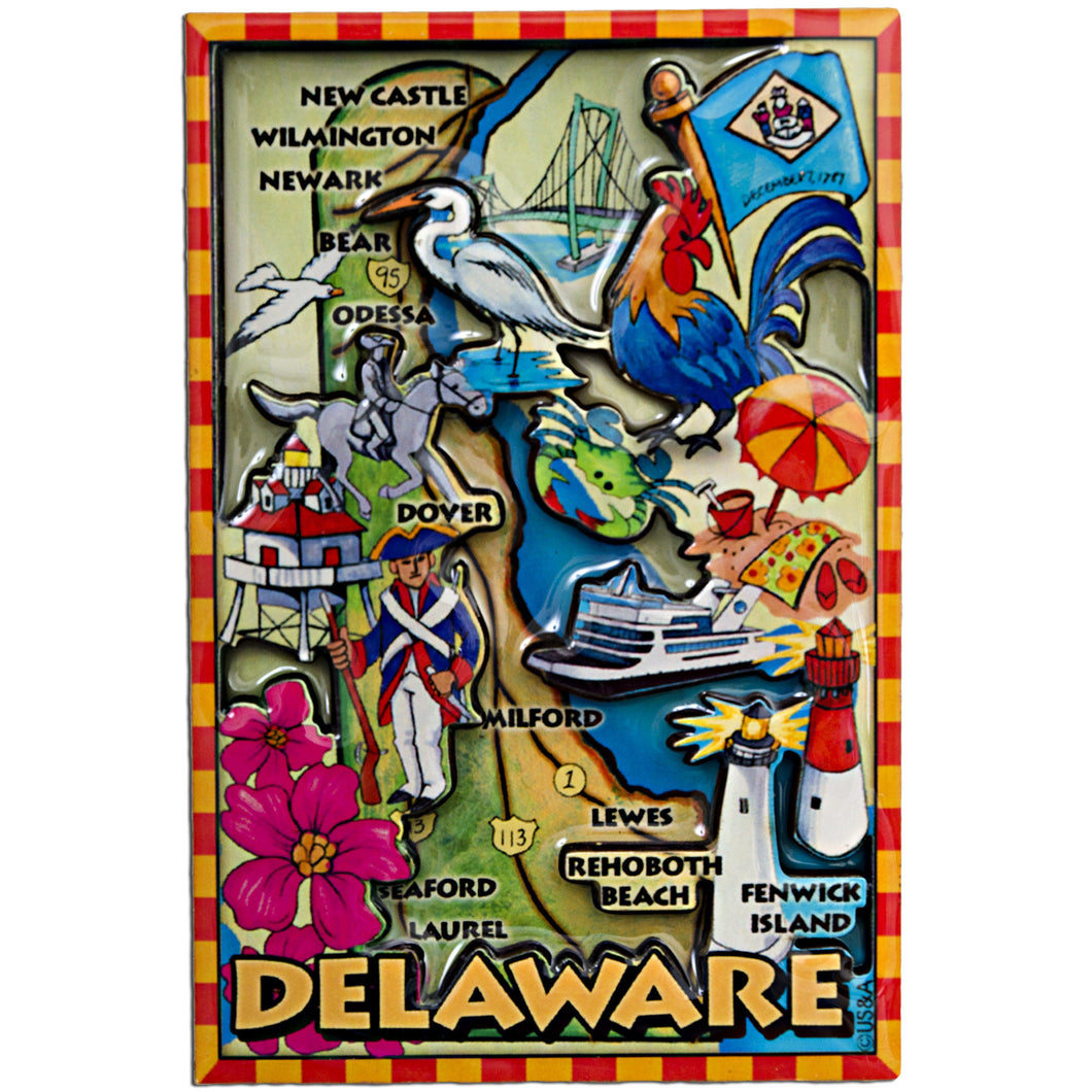 Magnet Dual Level Epoxy Delaware Map