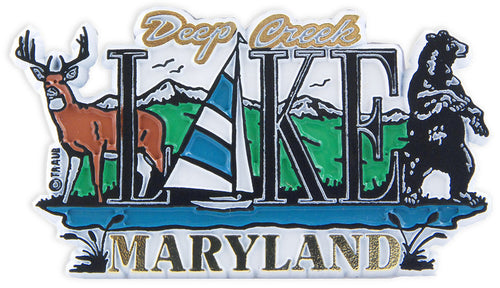 Rubber Magnet Large Deep Creek Lake Tall Letter