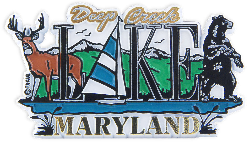 Rubber Magnet Large Deep Creek Lake Tall Letter