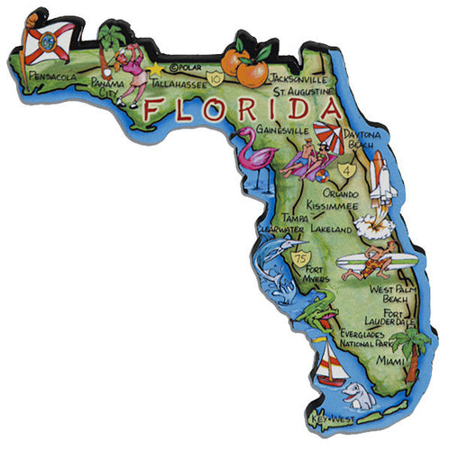 Magnet - Large Artwood - Florida Map