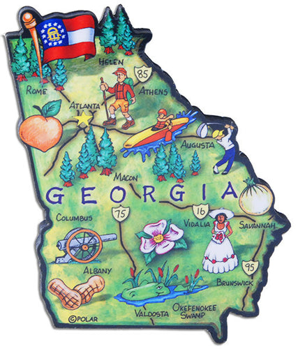 Magnet Large Artwood Georgia Map