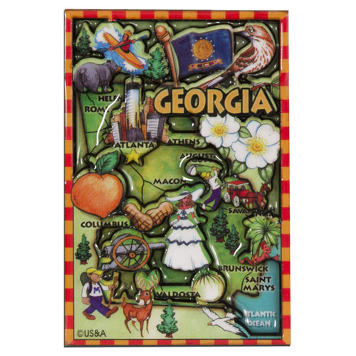 Magnet - Dual Level Epoxy - Georgia Map