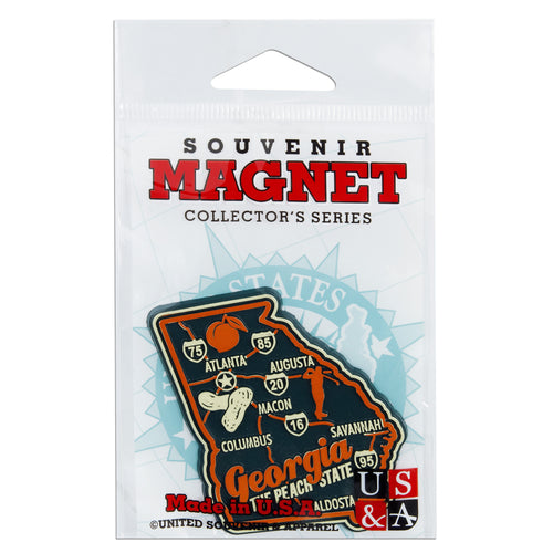 MGGA98 Magnet 3 Color Map with Cities Georgia