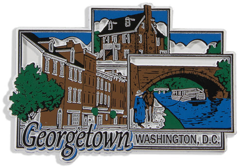 Rubber Magnet Large Washington DC Georgetown 3 Scene