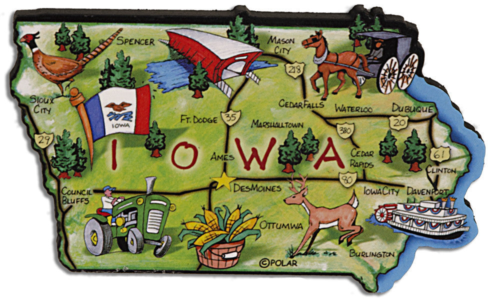 Magnet Large Artwood Iowa Map