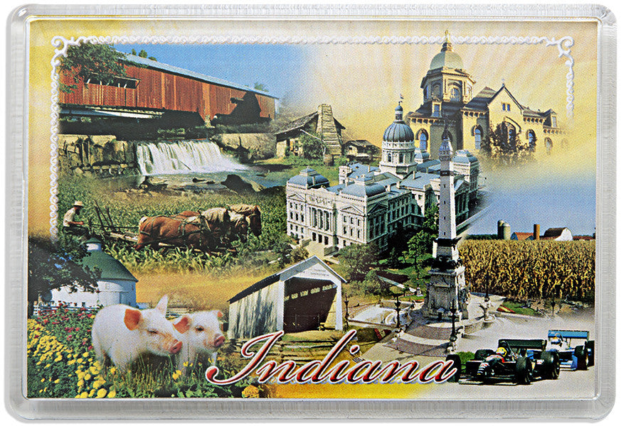 Magnet Lucite Indiana Photo Montage