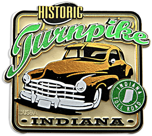 Rubber Magnet Large Indiana Turnpike Vintage