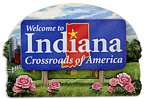 Magnet Wood Welcome Sign Indiana