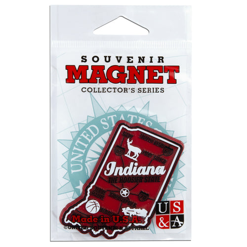 MGIN98 Magnet 3 Color Map Indiana with Cities