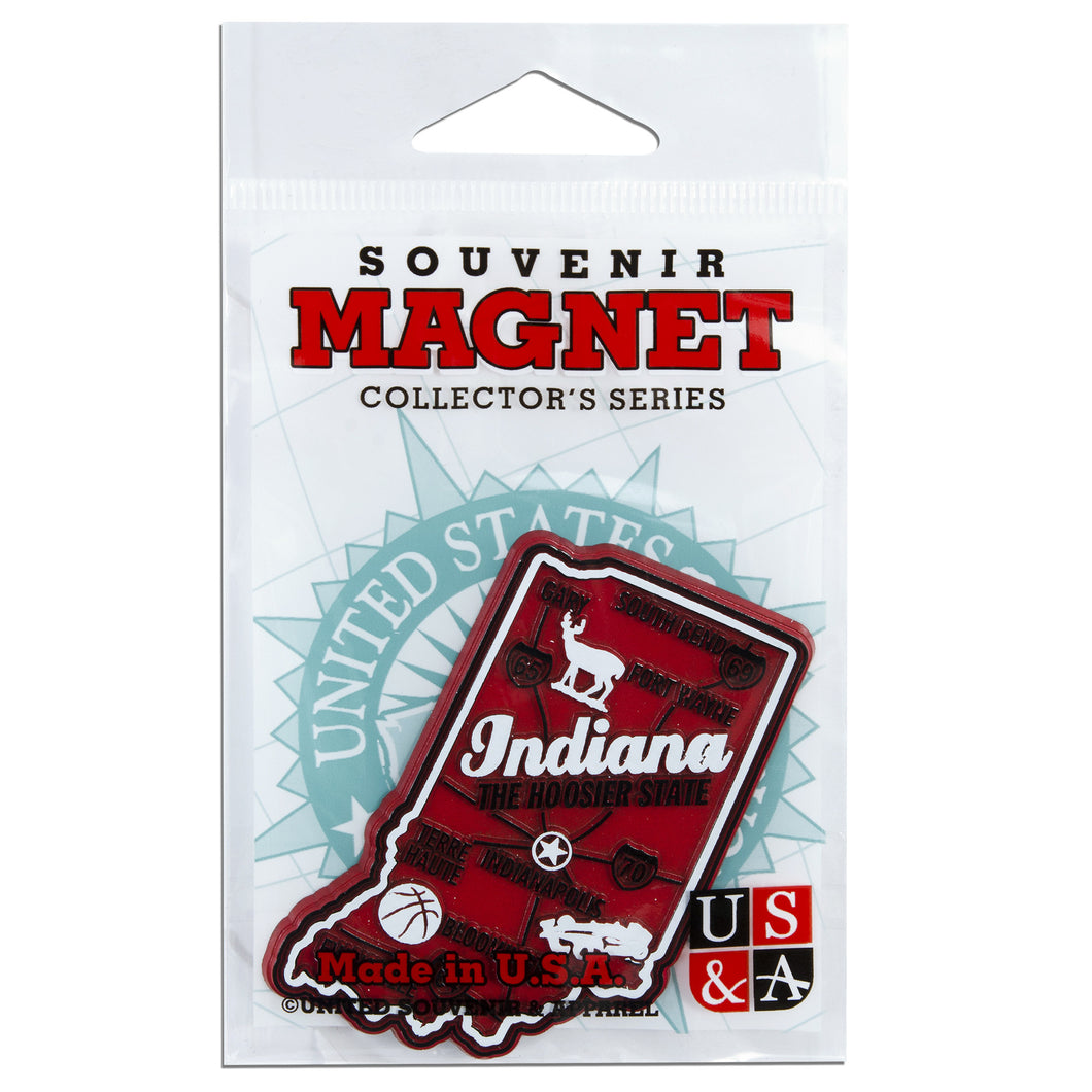 MGIN98 Magnet 3 Color Map Indiana with Cities