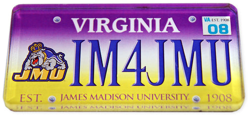 Magnet Thick Acrylic JMU License Plate