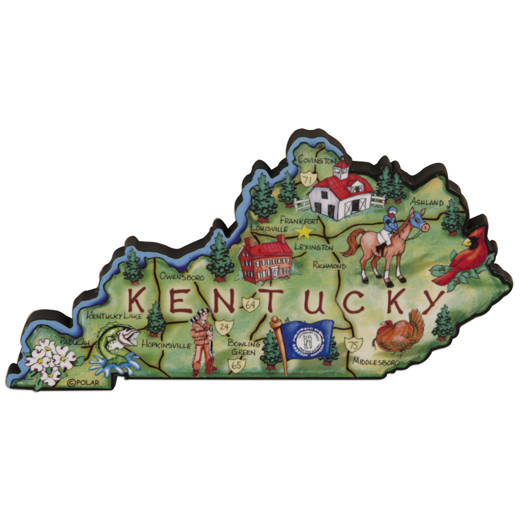 Magnet Large Artwood Kentucky Map