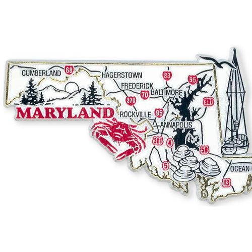 Rubber Magnet Large Maryland Map