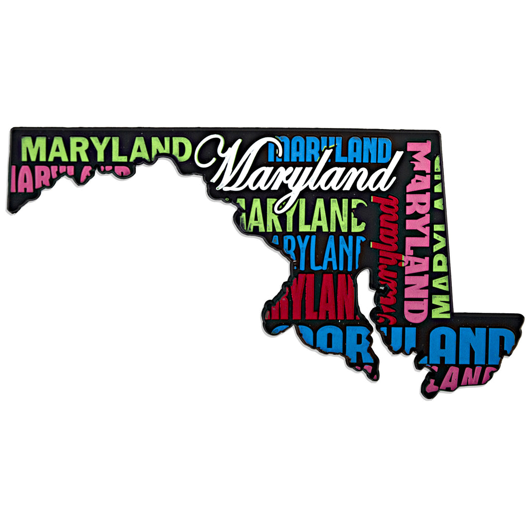 Rubber Magnet Large Maryland Repeating