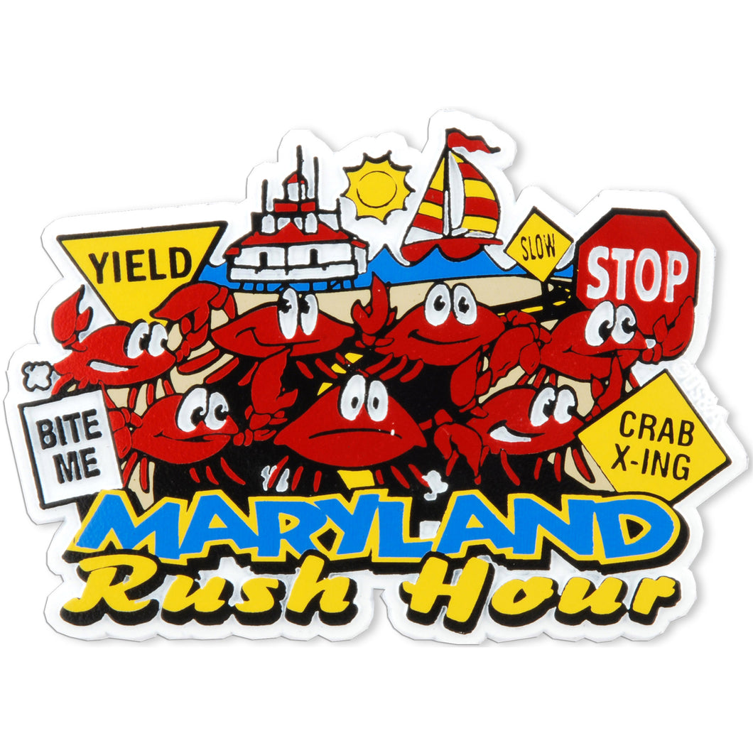 Rubber Magnet Large Maryland Rush Hour