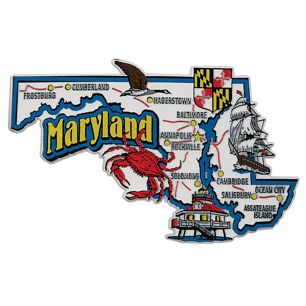 Magnet Jumbo Rubber Maryland Map