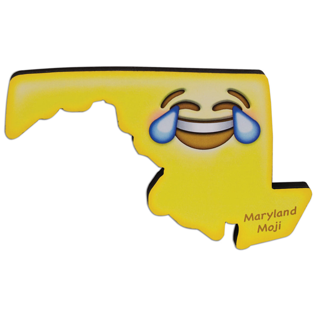 Magnet Large Artwood Maryland Emoji Map