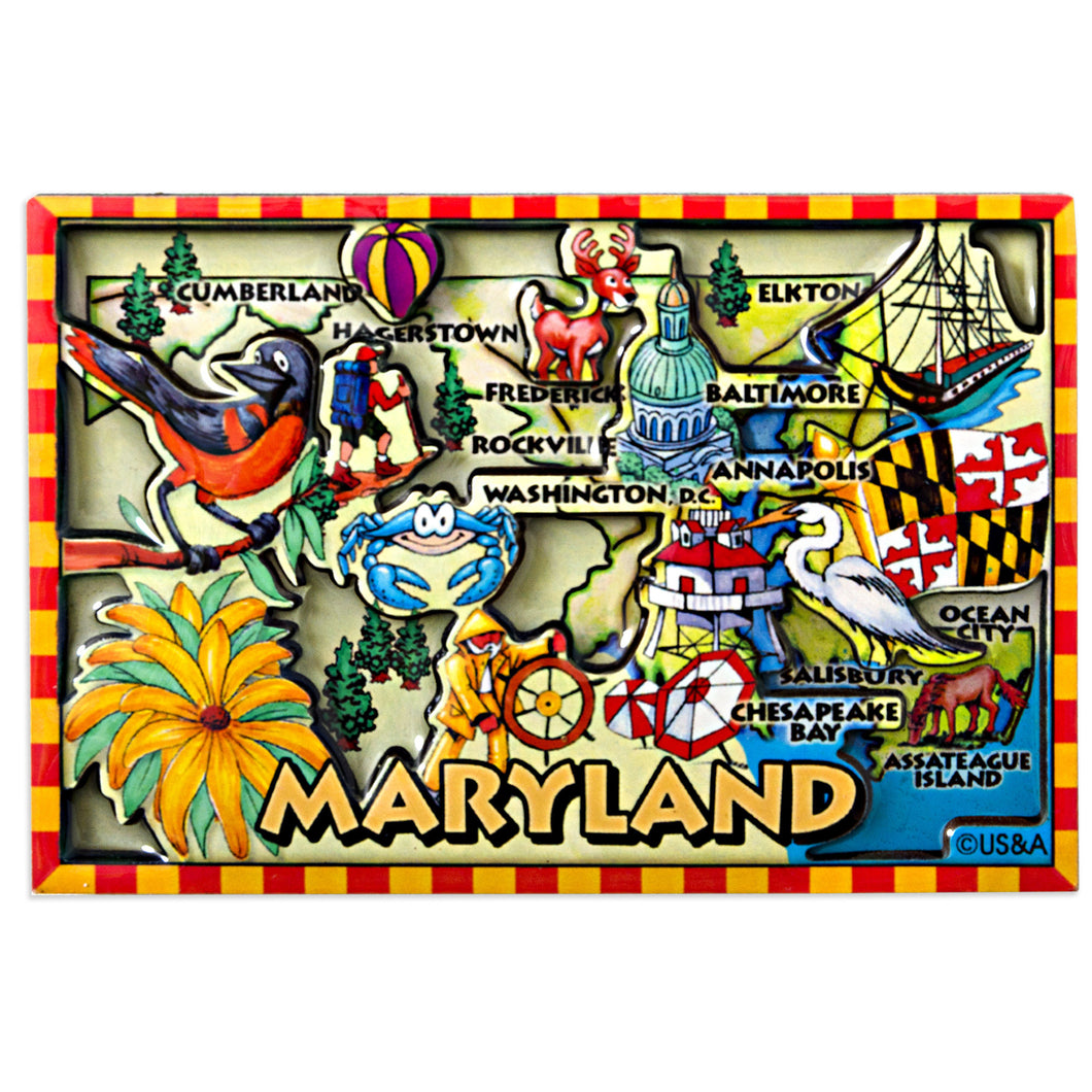 Magnet Dual Level Epoxy Maryland Map